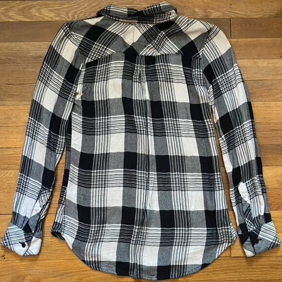 [Rails]‎ Hunter Plaid Button-Down Shirt Black and White - Picture 3 of 5
